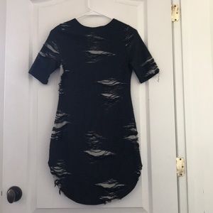 Black ripped t-shirt dress
